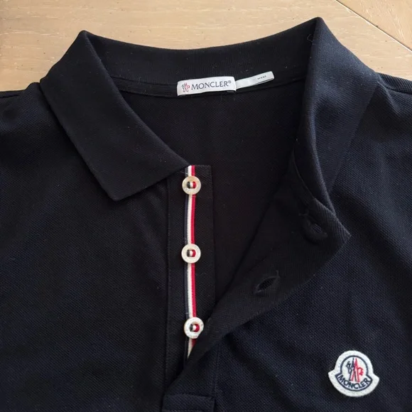 NEW Moncler Logo Patch Cotton Polo Shirt - Picture 7 of 14
